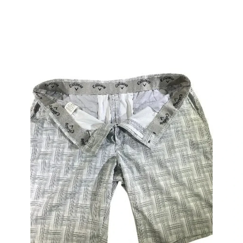 Callaway 40 Golf Shorts Men's Flat‎ Front Woven Gray Patterned Athletic